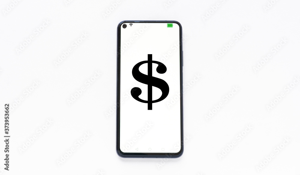 mobile phone with dollar sign on the screen. Business concept, earnings, mobile earnings. mobile phone with dollar sign on the screen. Business concept, earnings, mobile earnings.