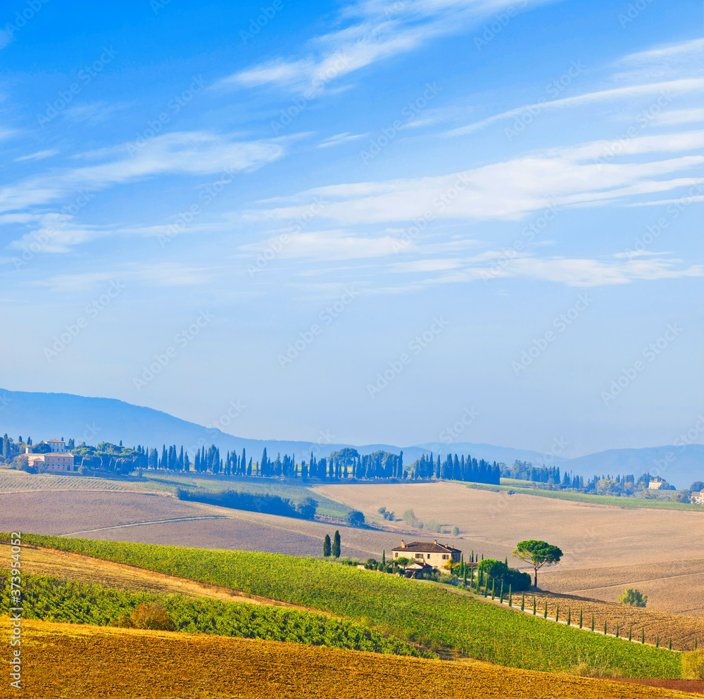 Beautiful landscape in Tuscany near Montepulciano.