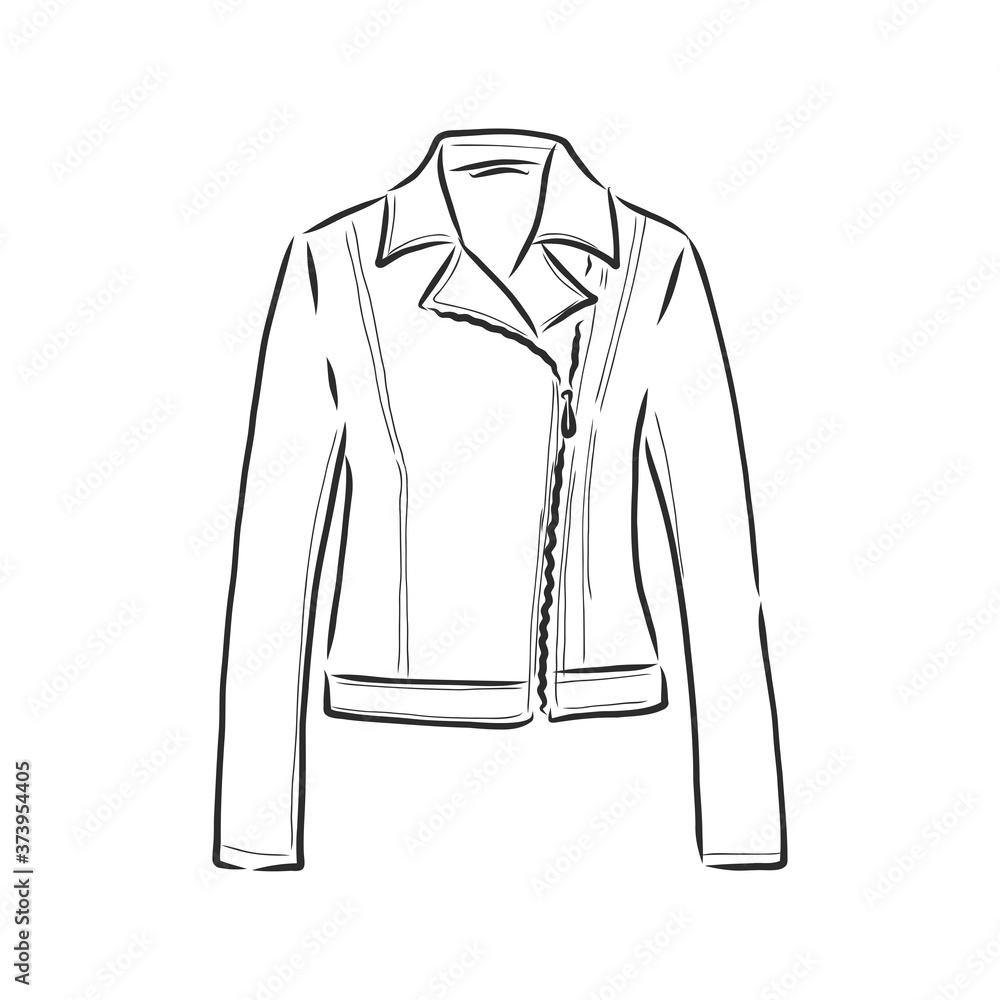 Hand drawn vector illustration. Creative black contour art work. Ink fashion illustration. Vector illustration leather jacket. Hand drawn leather jacket. leather jacket, vector sketch illustration Hand drawn vector illustration. Creative black contour art work. Ink fashion illustration. Vector illustration leather jacket. Hand drawn leather jacket. leather jacket, vector sketch illustration
