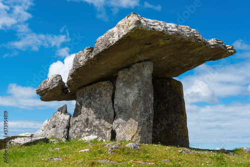 Poulnabrone dolmen in the Burren area of County Clare, Republic of Ireland.