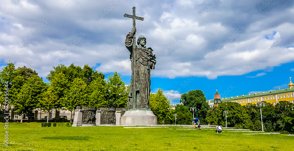 Monument to Vladimir the Great on Borovitsky Square near the Kremlin. Moscow, Russia Monument to Vladimir the Great on Borovitsky Square near the Kremlin. Moscow, Russia