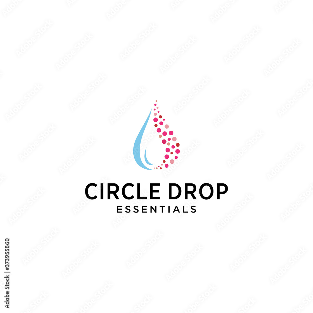 Illustration modern abstract of water droplets from a several circles.
