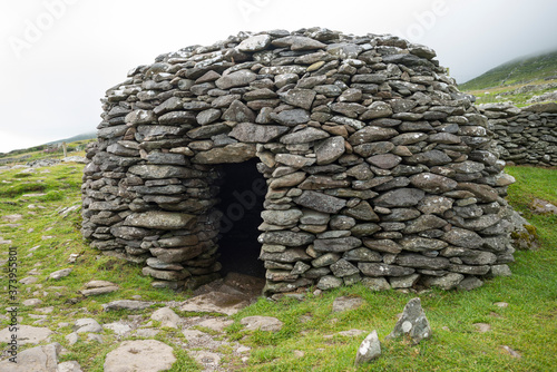 Prehistoric Beehive Hut Dingle Peninsula County Kerry Ireland Eire Irish prehistory freestone construction dry stone