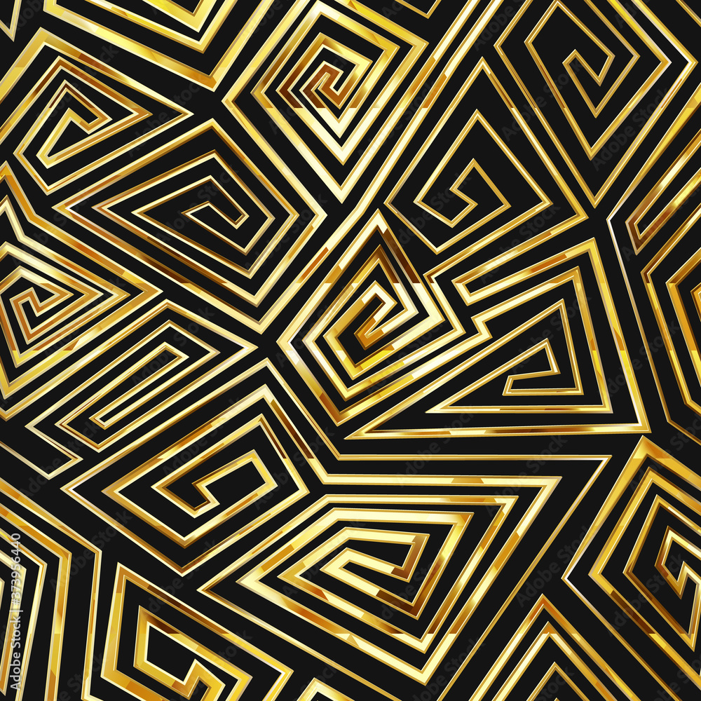 Gold color spiral seamless pattern. Gold color spiral seamless pattern.
