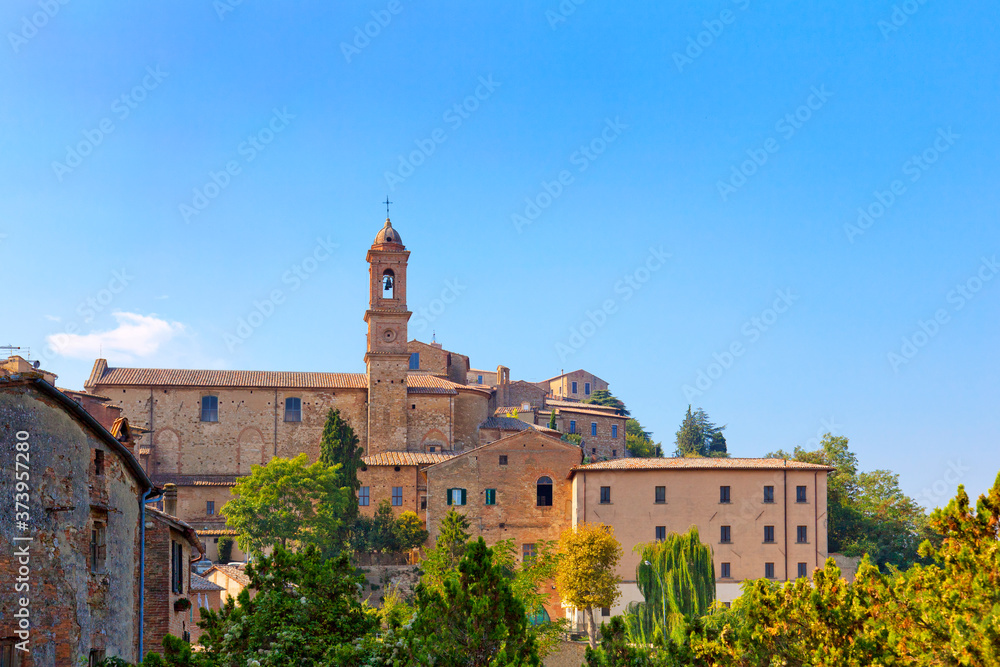 Old town panorama in Tuscany, Montepulciano, Italy.