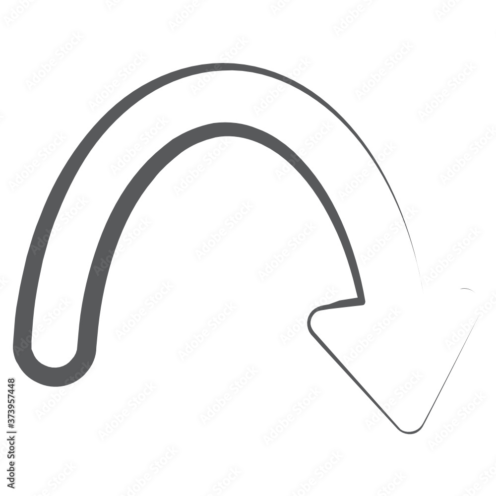 Curved right arrow icon style, direction arrow
Curved right arrow icon style, direction arrow
