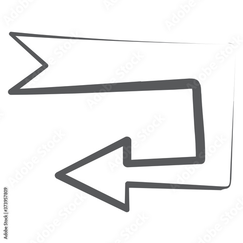  Turn left arrow vector in editable style, bend turn 