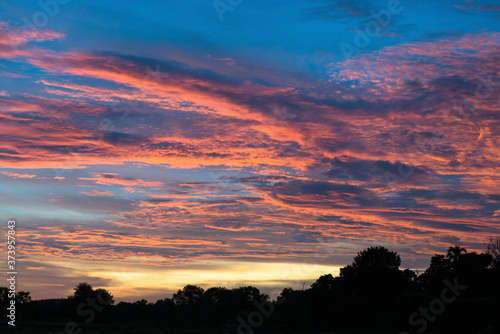 Sunset over farmland near Kakadu in Northern Territory  Australia. 