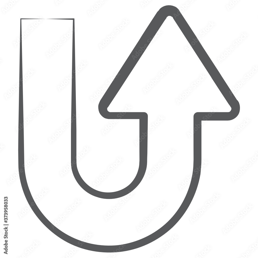 U turn vector style in editable linear style
U turn vector style in editable linear style