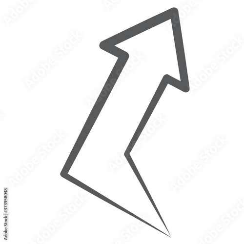 Turn up vector in modern linear stroke style 
