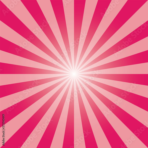 Sunburst recto background template. Rectangular recto backdrop. Sun rays background pattern. Ruby red sunbeam background design for various purposes.