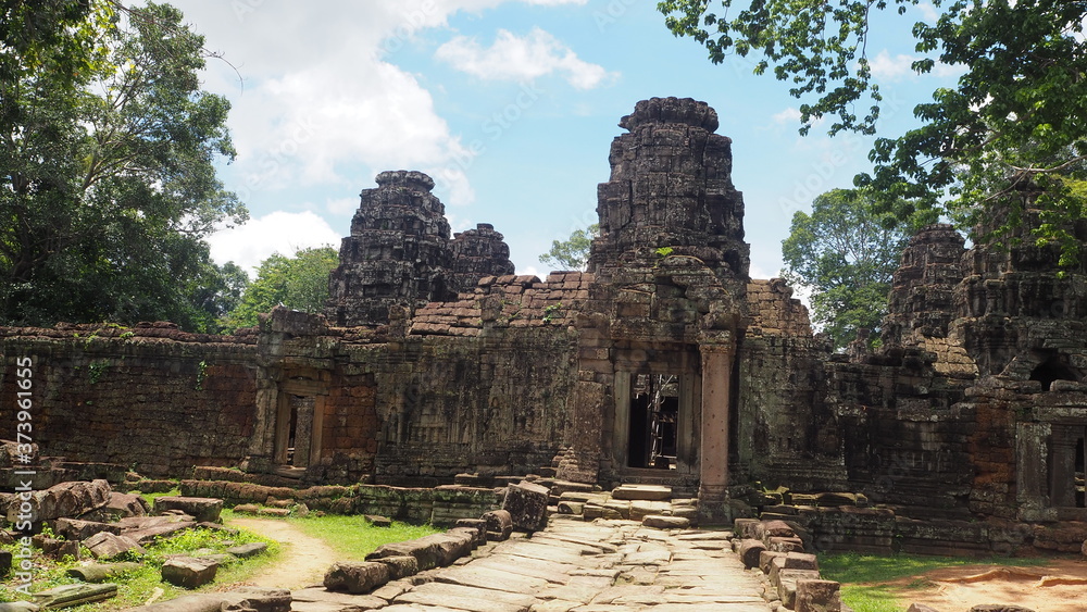 Throwback trip in Cambodia Siem Reap. Cambodia Siem Reap－July 25, 2016: Ancient architecture and natural scenery in Angkor Wat Cambodia. Photo taken in Pre Rup, East Mebon, Ta Som, Neak Pean, and Prah