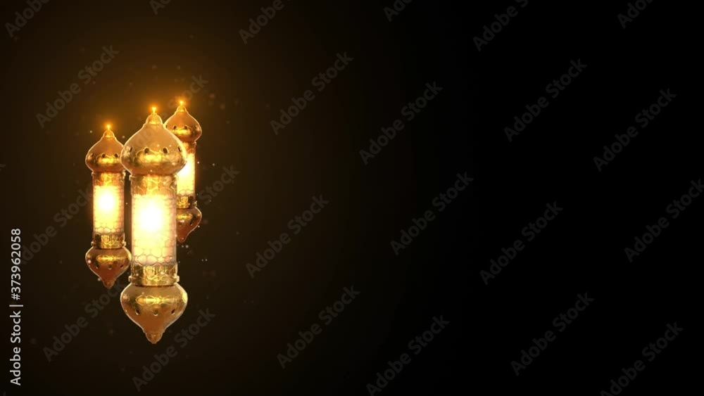 Ramadan Arab Golden Lantern On A Black Background Ramadan Arab Golden Lantern On A Black Background