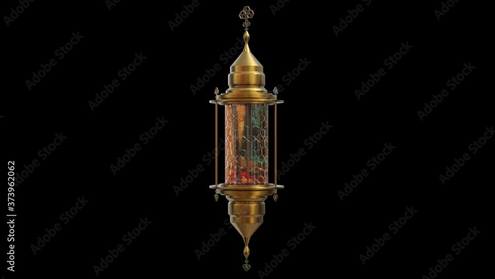 Arabic Golden Ramadan Lantern with alpha channel included. 3d animation Arabic Golden Ramadan Lantern with alpha channel included. 3d animation