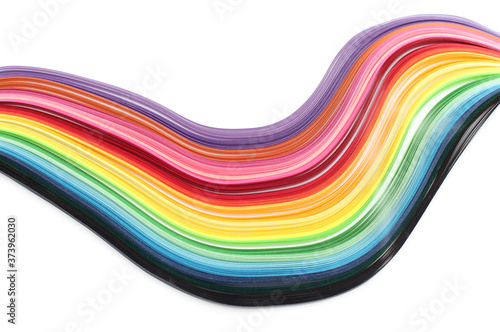 Abstract color wave rainbow strip paper background.