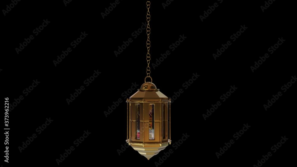 Arabic Golden Ramadan Lantern with alpha channel included. 3d animation Arabic Golden Ramadan Lantern with alpha channel included. 3d animation