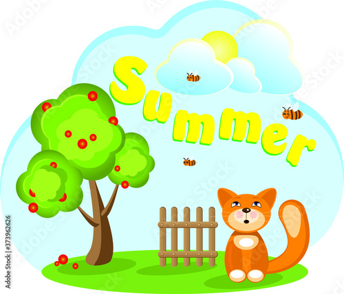 summer season red cat tree