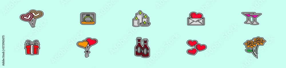 set of birthday icon with gift box and more. vector illustration isolated on blue set of birthday icon with gift box and more. vector illustration isolated on blue