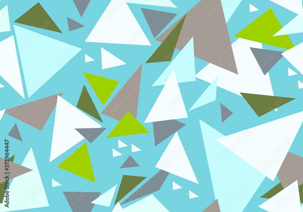 Seamless abstract pattern of multicolored triangles on a blue background. Seamless abstract pattern of multicolored triangles on a blue background.