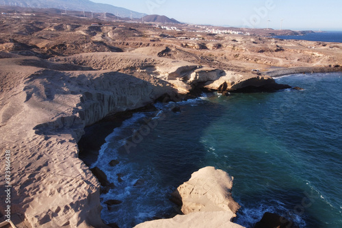 Tajao Landscape, Volcanic Coastline In South Tenerife Island, Canary Islands, Spain. High quality photo