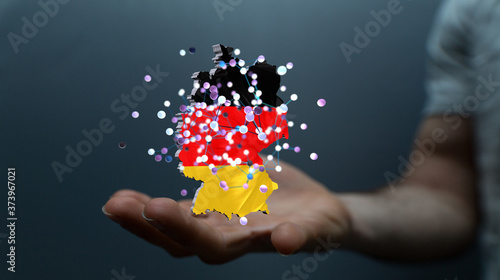 Wallpaper Mural Abstract of germany map network in hand Torontodigital.ca