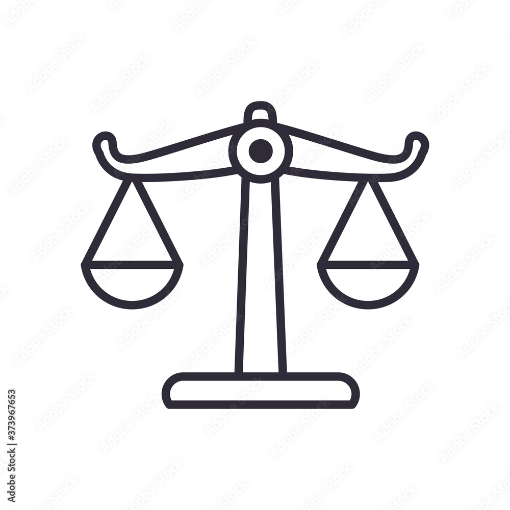 law balance scale line style icon vector design law balance scale line style icon vector design