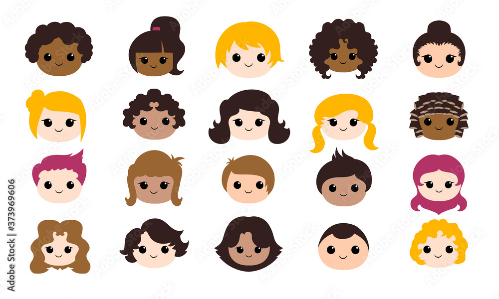 Isolated set group kids ethnic race icon- Vector Isolated set group kids ethnic race icon- Vector