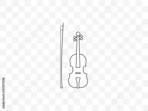 Music, string, violin icon. Vector illustration, flat design.