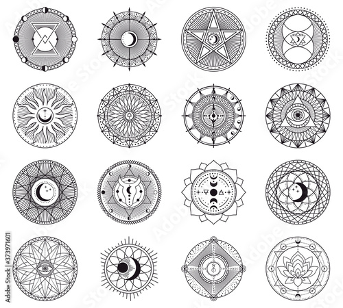 Fotografie, Obraz Witchcraft circular symbols