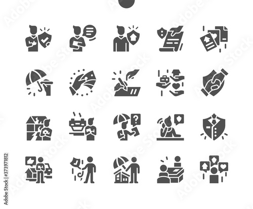 Insurance agent Well-crafted Pixel Perfect Vector Solid Icons 30 2x Grid for Web Graphics and Apps. Simple Minimal Pictogram