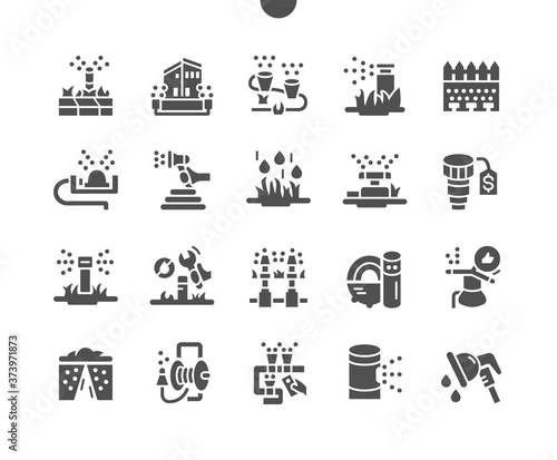 Automatic lawn watering Well-crafted Pixel Perfect Vector Solid Icons 30 2x Grid for Web Graphics and Apps. Simple Minimal Pictogram