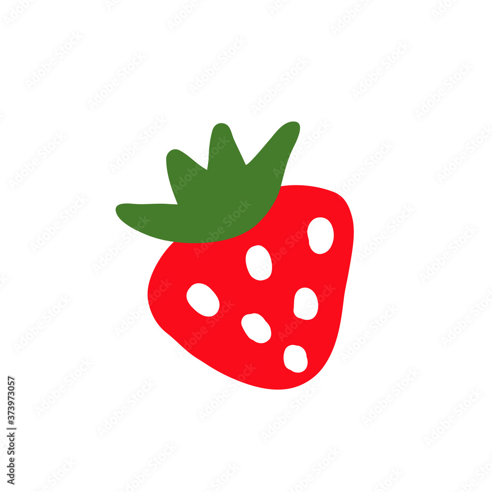 Red strawberry vector icon. Vector illustration of a forest berry. Red strawberry vector icon. Vector illustration of a forest berry.