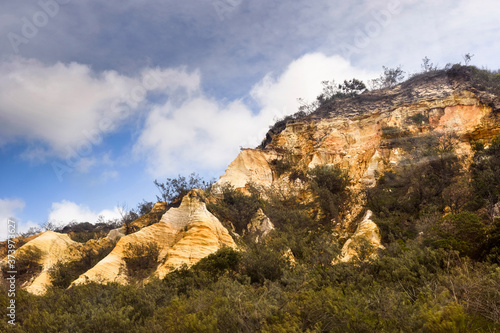cathedral cliffs on Fraser Island in Queensland, Australia. 