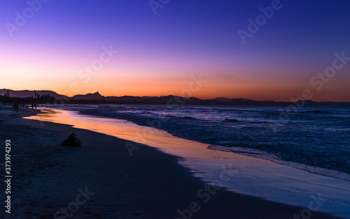 Belongil Beach just after sunset at Byron Bay  New South Wales  Australia. 