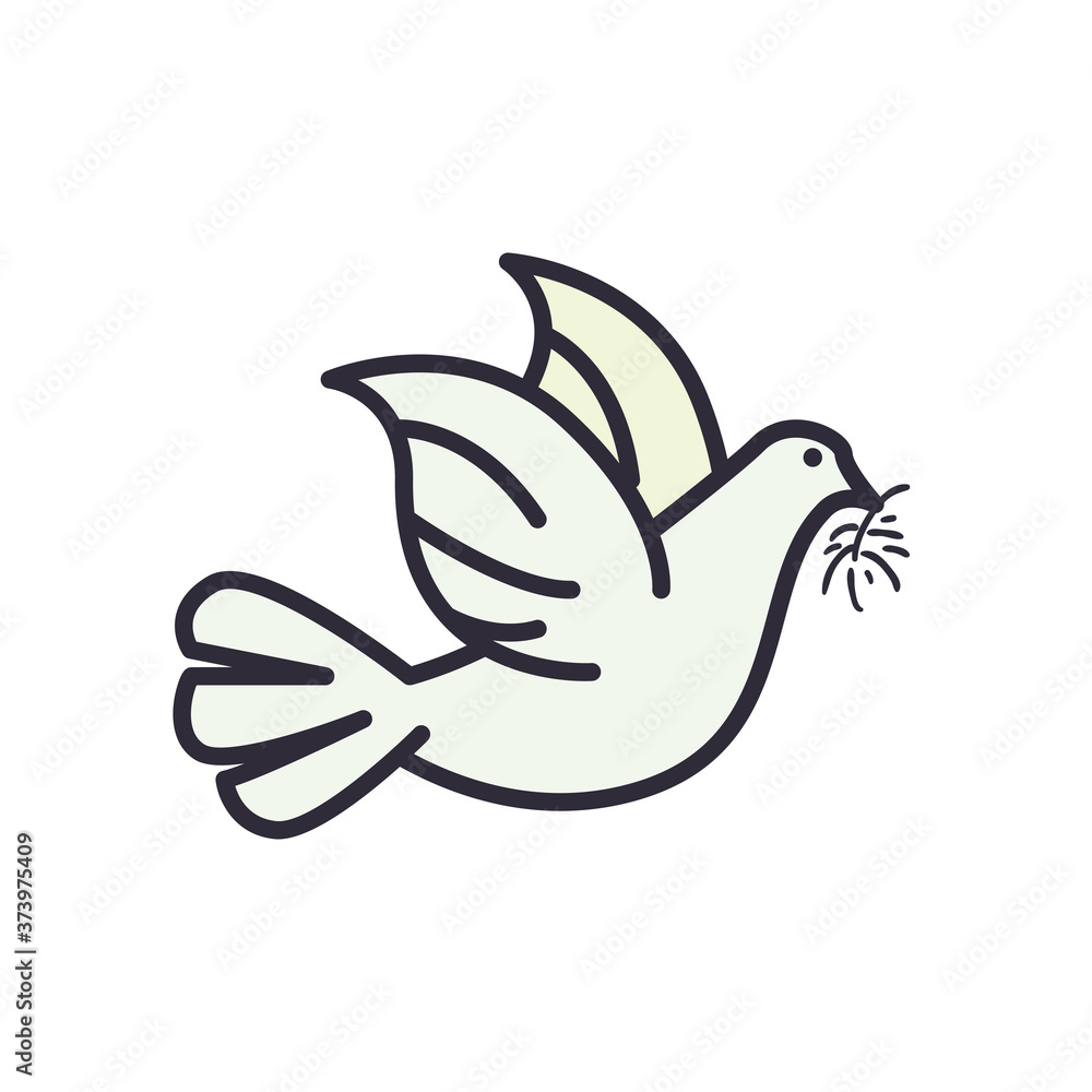 Obraz premium dove line and fill style icon vector design