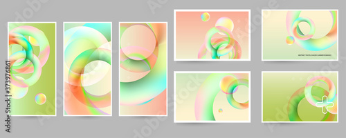 Set of ready-made art cards, convenient abstract background for text, print or social media publication