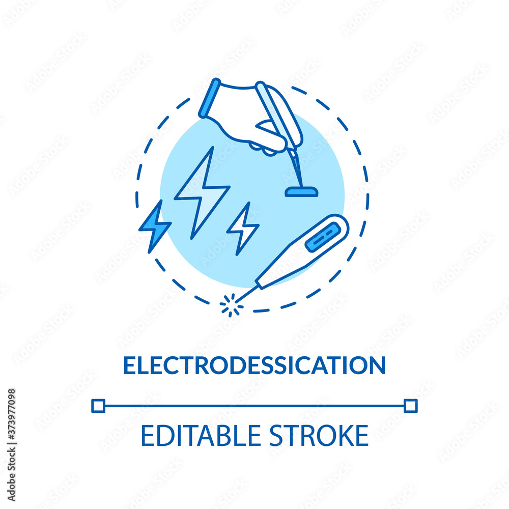Electrodessication concept icon. Skin laser procedures. Skin growths