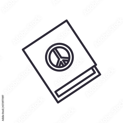 peace and love book line style icon vector design