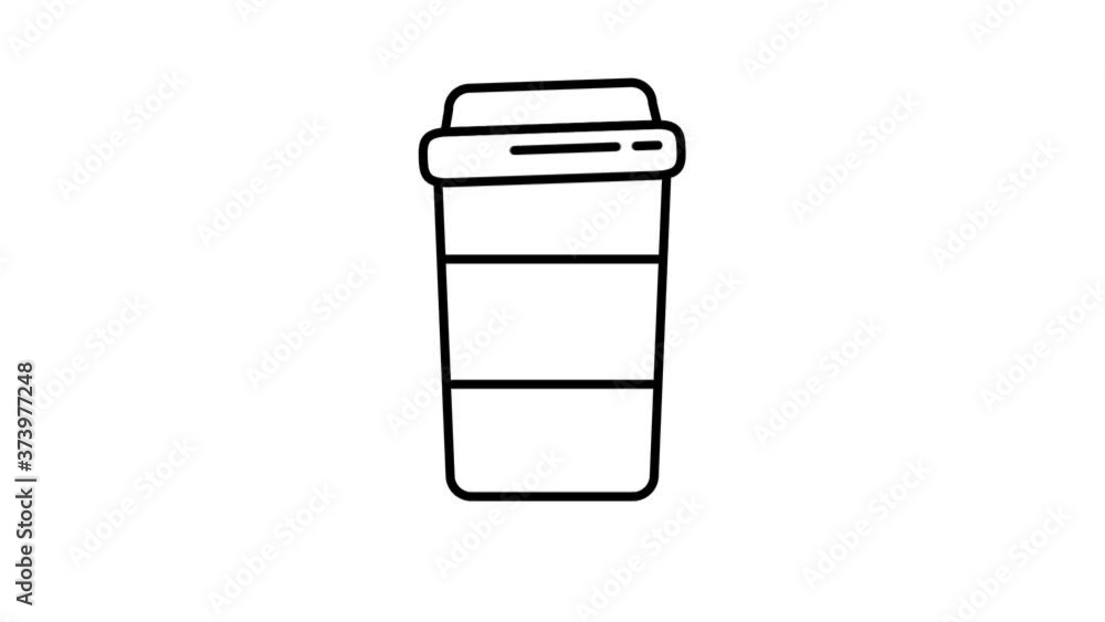 Cup line icon on the Alpha Channel Cup line icon on the Alpha Channel