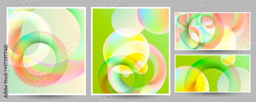 Set of ready-made art cards, convenient abstract background for text, print or social media publication