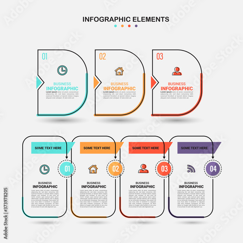 infographics element collection with flat style. minimal banner. vector illustration.	