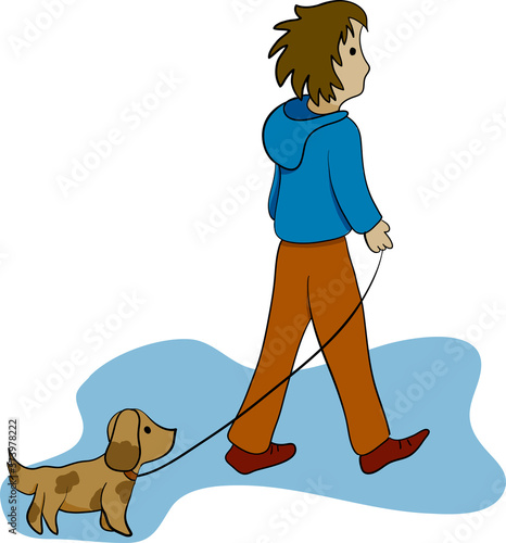 A man walking his dog