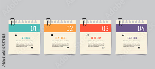 Text box design with note papers.	
 photo