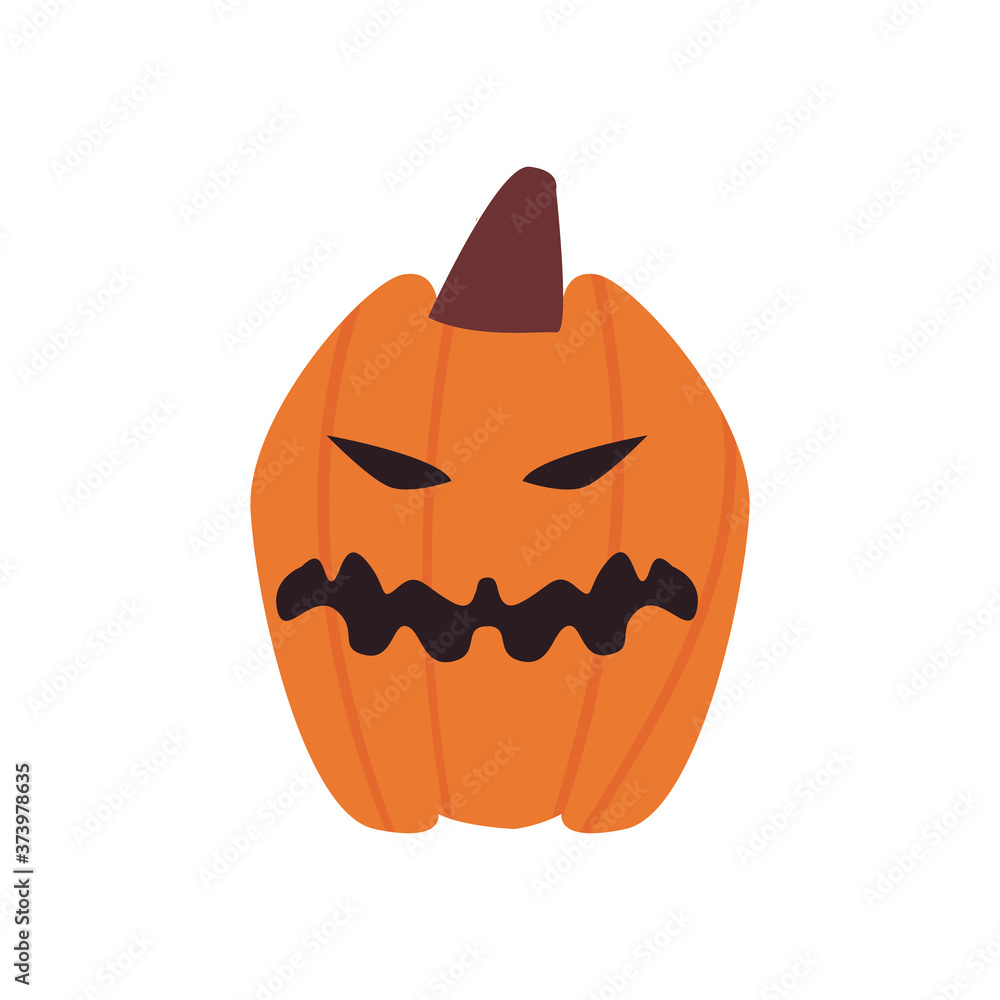 Fototapeta premium angry pumpkin cartoon free form style icon vector design