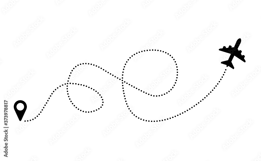 Love Romantic travel airplane line path of air plane flight route with start point icon. Air plane flying. Vector fly pin location pointer route, trace and track sign. Love Romantic travel airplane line path of air plane flight route with start point icon. Air plane flying. Vector fly pin location pointer route, trace and track sign.