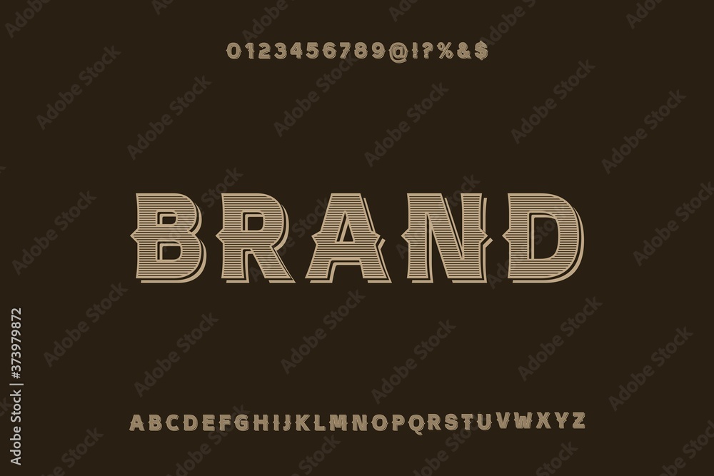 Fototapeta vintage font, typeface design, brownstyle background vector