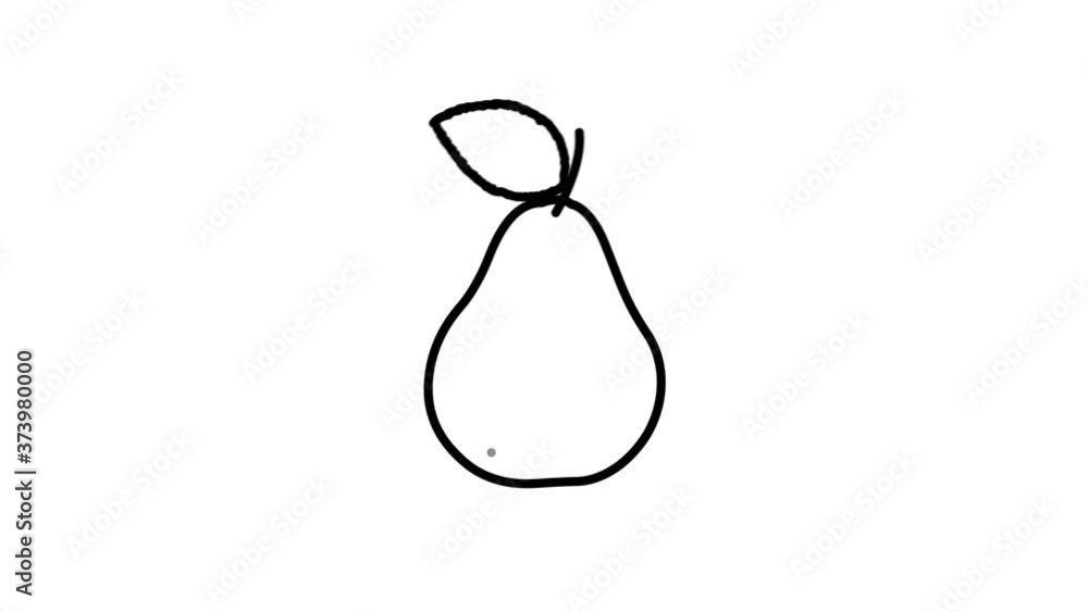 Pear line icon on the Alpha Channel Pear line icon on the Alpha Channel