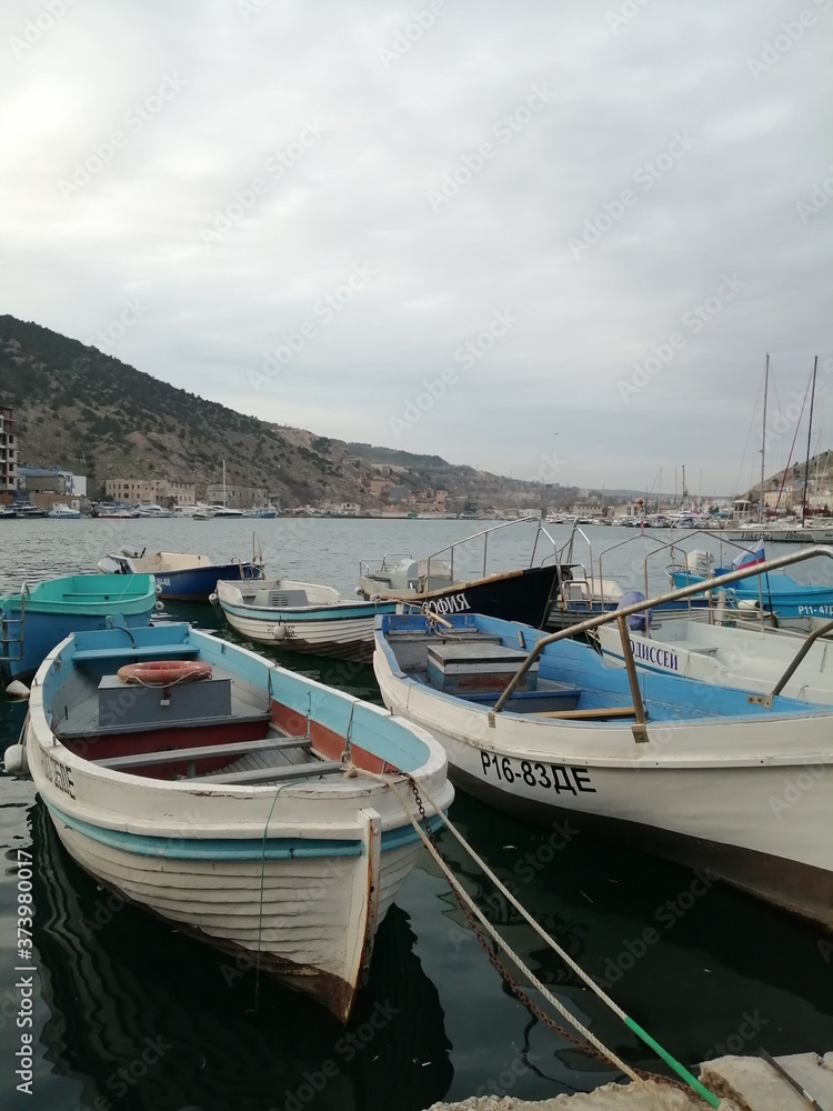 boats on the beach in the Crimea, Balaclava boats on the beach in the Crimea, Balaclava