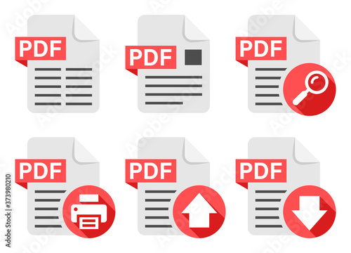 PDF file document icon symbol set collection isolated