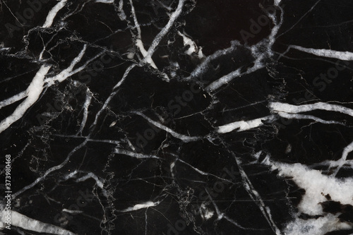 White patterned natural detailed of black Marquina marble texture for interior, product and other design. abstract dark background.